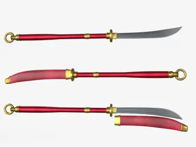 Japanese Spears Collections Red 3D model
