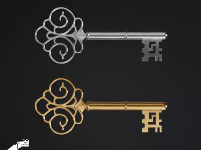 Vintage Key 3D Model 3D model