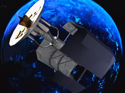 Space Telescope Satellite Low-poly 3D model