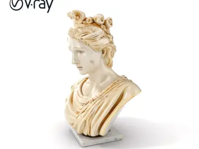 Classical Greek Bust Sculpture D Model Pack Low-poly 3D model
