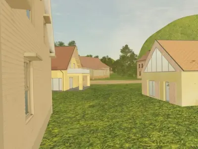 Coastal Village Landscape 3D model