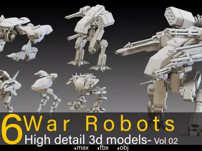 6 War Robots- Vol 02- High detail 3d models Low-poly 3D model