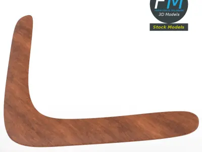 Boomerang wooden hockey stick 3D model