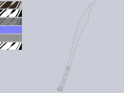 Old rusty bolo Low-poly 3D model