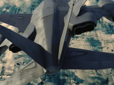scifi interceptor aircraft Low-poly 3D model