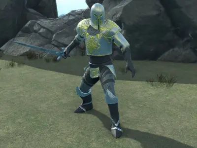 Medieval Knight Low-poly 3D model