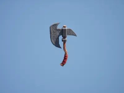 Stylized Axe Low-poly 3D model 21