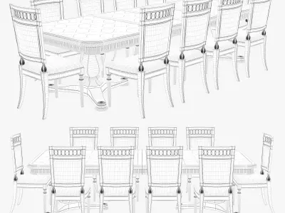 ART furniture dining set 3D model