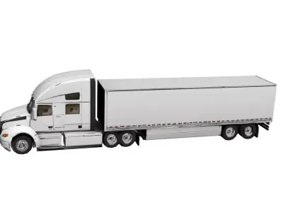 Kenworth T680 Low Poly Semi Truck Tractor Unit Model Low-poly 3D model
