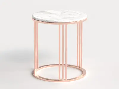Table 5 Steel Marble Top Coffee Table Low-poly 3D model