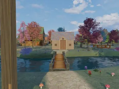 Charming Village In Bloom 3D model