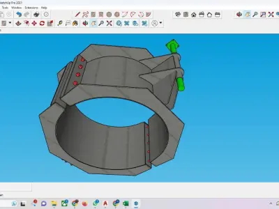 PILE CLAMP D600 Low-poly 3D model