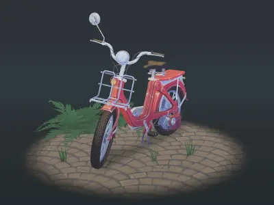 Motorcycle stylized Low-poly 3D model