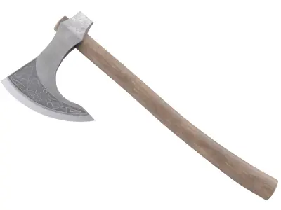  Viking Battle Axe Low-poly 3D model
