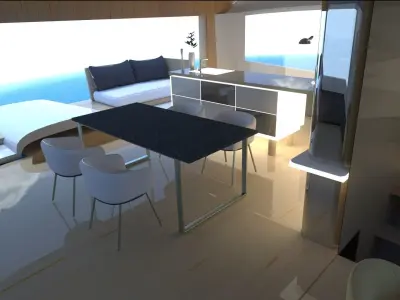 Trimaran yacht 3D model