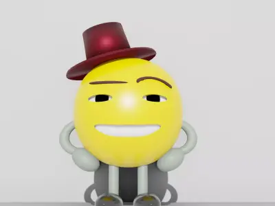 Yellow smiley emoji Free 3D model