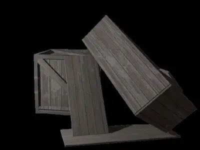 Wooden Crate Free low-poly 3D model 3
