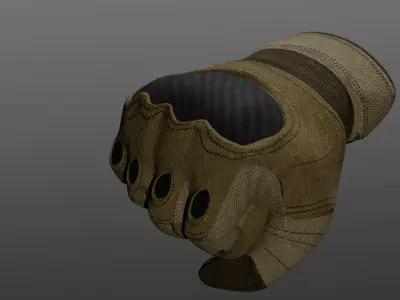 Tactical Military Gloves 2 Low-poly 3D model