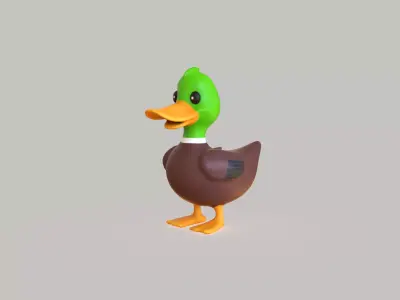 Cartoon Duck Cute 04 Low-poly 3D model