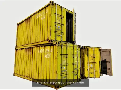 Enterable Shipping Containers Collection - PBR 3D Model Pack