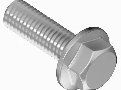 Steel Flanged Bolt 3D print model