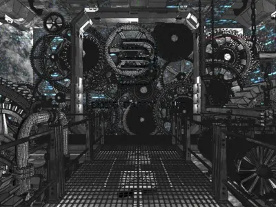 C4D Octane render Steampunk Gear Factory 3D model