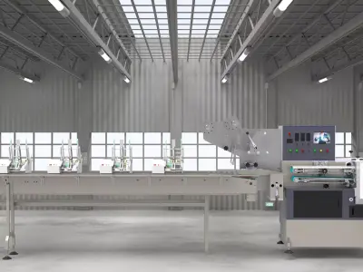 Automatic card issuing and packing machine 3D model