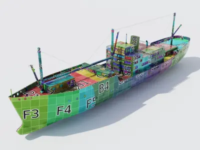 Exploration Ship 4K Textures Low-poly 3D model