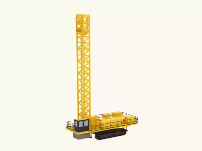 Drill Rig Mining D6420 Simplified Low-poly 3D model