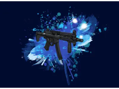 SMG 3 - MP5K Sub-Machinegun - 4K Game Ready Low-poly 3D model