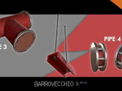 Modular Pipes with textures for everyone Free 3D model
