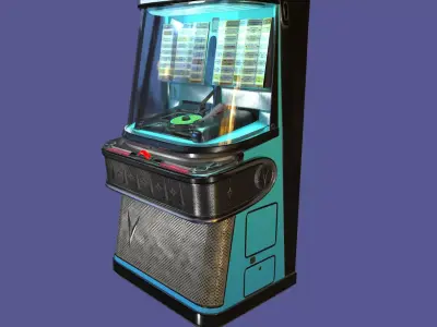 Antique vintage retro music Jukebox or Rockola Low-poly 3D model