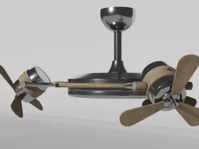 Retro Ceiling Fan Low-poly 3D model 3D model
