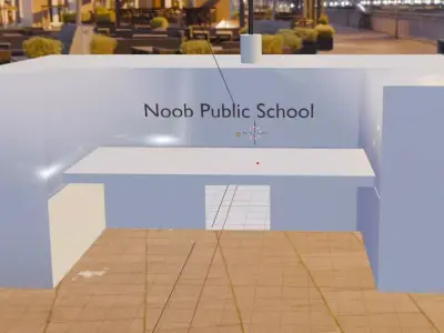 School Low Poly Model Free low-poly 3D model