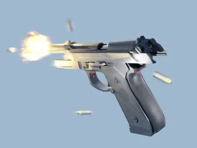 Beretta 92 Pistol Low-poly 3D model