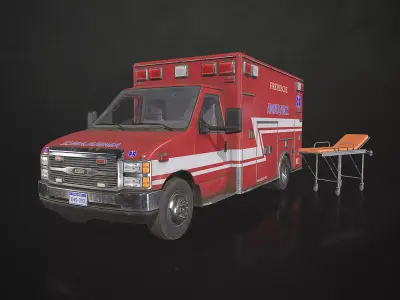 Ambulance Type 3 - V2 Low-poly 3D model