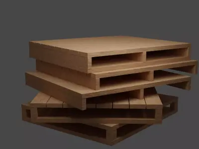 wood pallets - Low-poly 3D model Free low-poly 3D model