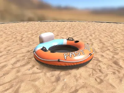 Inflatable Water Wheel  Low-poly 3D model