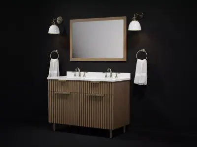 OVE Apollo Double AL48 Brushed gold handles Lowes 3D model