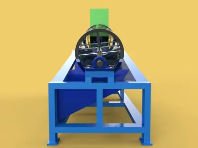 ROTARY DRUM SAND SIEVE MACHINE SCREENING SIEVER SEPARATOR GRAIN 3D model