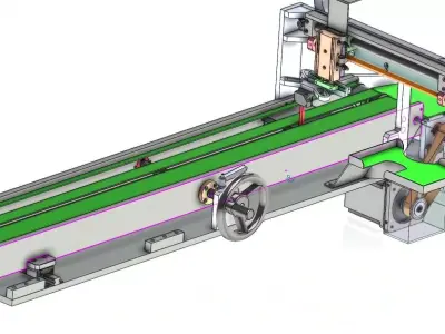 Adjustable Width Conveyor 3D CAD Model 3D model