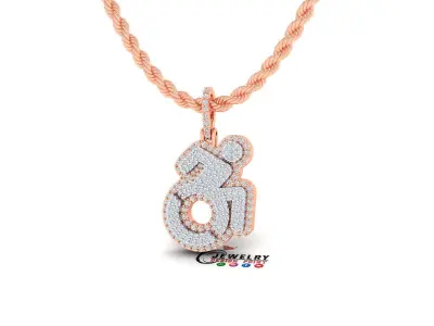 Custom Disabled Wheelchair Diamond Pendant - Necklace  3D print model