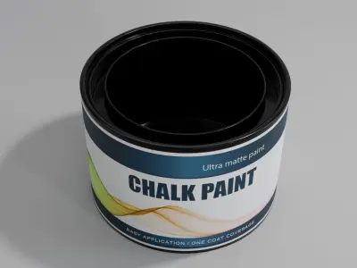 Plastic Paint Can 350ml  Realistic Packaging 3D Model PBR  Lid 3D model