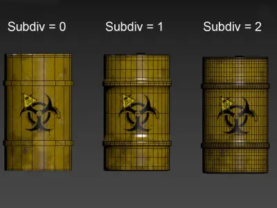 barrel biohazard Low-poly 3D model