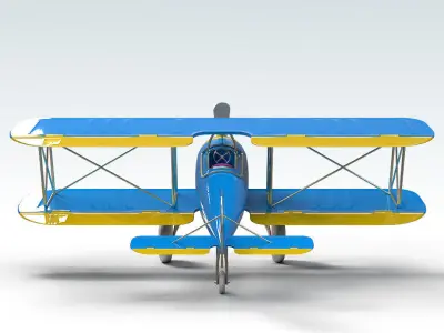 Toy Airplane PBR Low-poly 3D model