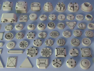 Industrial Kitbash-7 - 65 pieces 3D model
