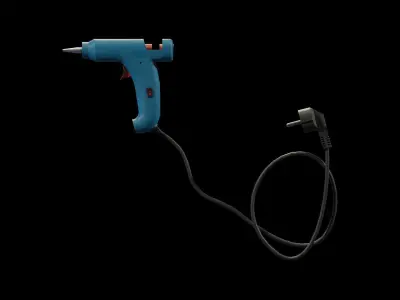 Hot Glue Gun Low-poly 3D model