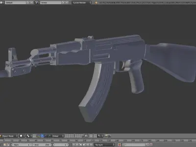 High-Poly AK-47 ak - rifle 3D model