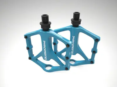 PROMEND MTB CNC Pedal Blue Low-poly 3D model