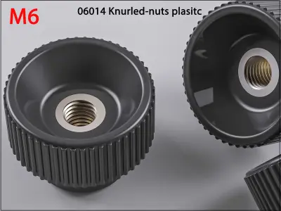 3D nuts M6 06014-11250624 Raendelschrauben Knurled print model 3D print model